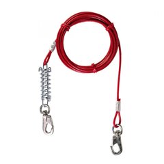 Trixie (Трикси) Tie Out Cable - Трос для привязи с амортизатором и карабинами 5 м Красный