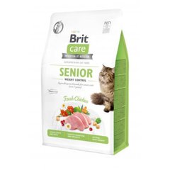 Brit Care (Брит Кеа) Grain-Free Senior Weight Control - Сухой беззерновой корм с курицей для контроля веса пожилых котов 400 г
