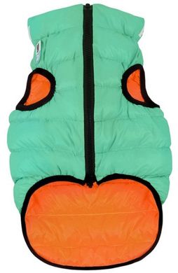 WAUDOG (Ваудог) AiryVest Lumi - Двусторонняя светящаяся в темноте курточка для собак (салатовая/оранжевая) S35 (32-35 см)