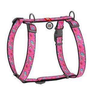 Collar (Коллар) WAUDOG Nylon - Анатомічна H-подібна шлея для собак з малюнком "Єдинороги" і QR паспортом M/40-70х50-80 см