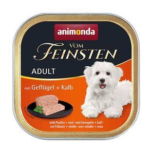 Animonda (Анимонда) Vom Feinsten Adult with Poultry Veal &ndash; Консервированный корм с птицей и телятиной для собак (паштет), 150 г