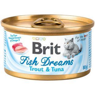 Brit (Брит) Fish Dreams Trout & Tuna - Консервы с форелью и тунцом для кошек 80 г