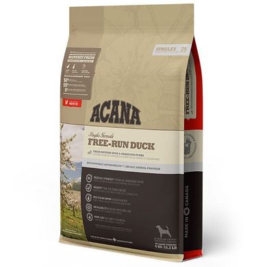Acana (Акана) Free-Run Duck - Сухой корм с уткой для собак всех пород на всех стадиях жизни с чувствительным пищеварением 6 кг