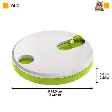 Ferplast (Ферпласт) Duo - Интерактивная игрушка для кошек и собак с тайниками для сухого корма, 24,5x5,8 см