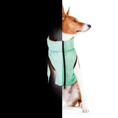 WAUDOG (Ваудог) AiryVest Lumi - Двусторонняя светящаяся в темноте курточка для собак (салатовая/оранжевая) S35 (32-35 см)