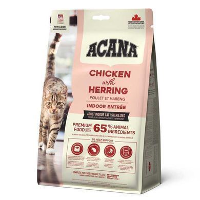 Acana (Акана) Indoor Entree &ndash; Сухой корм с курицей, кроликом и селёдкой для котов, 340 г