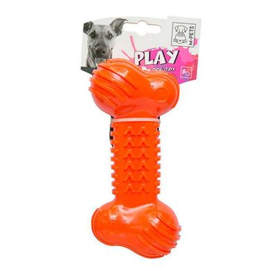 M-Pets (М-Петс) Play Dog Funbone – Іграшка жувальна Фанбон для собак 18х8х5 см Помаранчевий