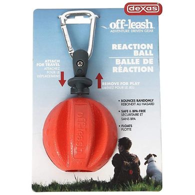 Dexas (Дексас) Off-Leash - Іграшка м'яч з карабіном для собак ⌀ 7 см Помаранчевий