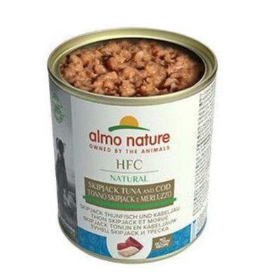 Almo Nature (Альмо Натюр) Hfc Natural Adult Dog Skipjack Tuna&Cod - Консервированный корм с полосатым тунцом и треской для взрослых собак (кусочки в соусе), 280 г