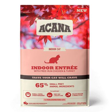 Acana (Акана) Indoor Entrée – Сухий корм з куркою, кроликом і оселедцем для котів 340 г
