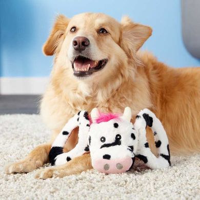 Jolly Pets (Джолли Пэтс) TUG-A-MAL Cow Dog Toy - Игрушка-пищалка Коровка для перетягивания 11х30х10 см