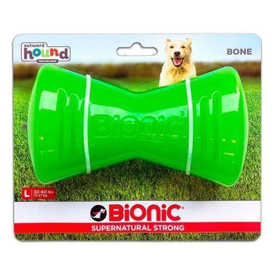 Bionic (Біонік) Opaque Bone &ndash; Іграшка суперміцна Опак Боне Кістка з нішами для ласощів для собак, Зелений, 9,4х5х4 см