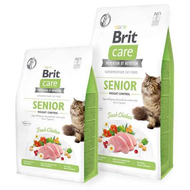 Brit Care (Бріт Кеа) Grain-Free Senior Weight Control - Сухий беззерновий корм з куркою для контролю ваги літніх котів 400 г