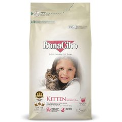 BonaCibo (БонаСибо) Kitten - Сухой корм с мясом курицы, анчоусами и рисом для котят всех пород до 12 месяцев 1,5 кг