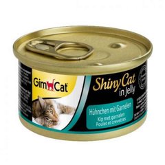 GimCat (ДжимКэт) ShinyCat - Консервированный корм с курицей и креветками для кошек 70 г