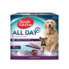 Simple Solution (Симпл Солюшн) All Day - Пелёнки высокой степени впитываемости для собак с ароматом лаванды 58х60 см, 50 шт