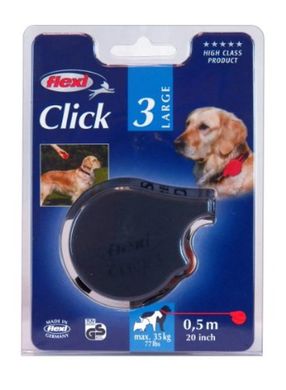 Flexi (Флекси) Promotion Click 3 - Поводок-рулетка для собак средних пород, лента (0,5 м до 35 кг) Click 3 Красный