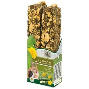 JR Farm (Джиэр Фарм) Grainless Farmys Dandelion-Zucchini - Беззерновое лакомство с одуванчиком и цуккини в форме палочек для грызунов 140 г