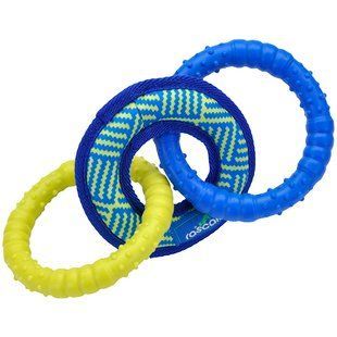 Coastal (Костал) Rascals Fetch Toy Tri-Tug - Игрушка для собак "Три кольца" 28 см