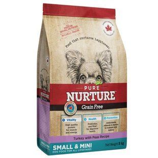 Pure Nurture (Пюр Нюртюр) Grain Free Power of 3 - Сухой корм с индейкой и горохом для собак малых и мелких пород на всех стадиях жизни, 8 кг