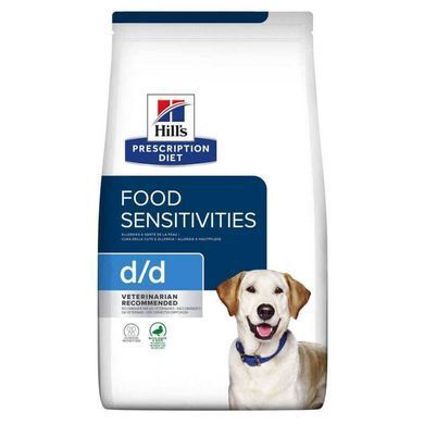 Hill's (Хиллс) Prescription Diet d/d Food Sensitivities - Корм-диета с уткой и рисом для собак с чувствительным пищеварением, 12 кг