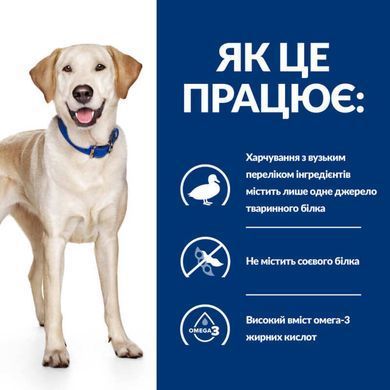 Hill's (Хиллс) Prescription Diet d/d Food Sensitivities - Корм-диета с уткой и рисом для собак с чувствительным пищеварением, 12 кг