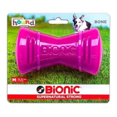 Bionic (Біонік) Opaque Bone &ndash; Іграшка суперміцна Опак Боне Кістка з нішами для ласощів для собак, Помаранчевий, 9,4х5х4 см