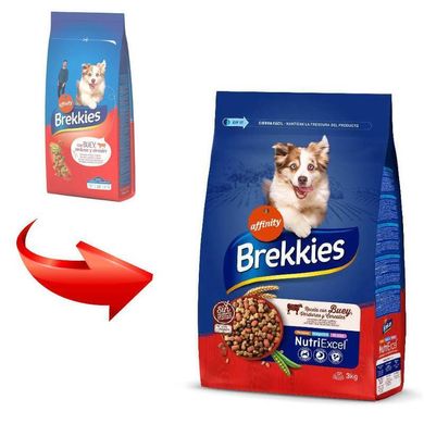 Brekkies (Брекис) Dog Beef - Сухой корм с говядиной для взрослых собак различных пород 3 кг