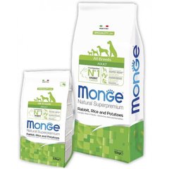 Monge (Монж) Natural Superpremium All Breeds Adult Rabbit, Rice & Potatoes - Сухой корм для взрослых собак всех пород с кроликом и рисом 2,5 кг