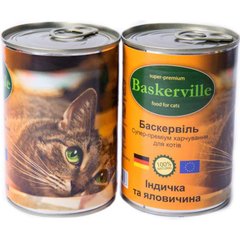 Baskerville (Баскервиль) Консервы для котов с индейкой и говядиной 400 г