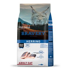 Bravery (Бравери) Herring Adult Cat - Сухой беззерновой корм с сельдью для взрослых котов 2 кг