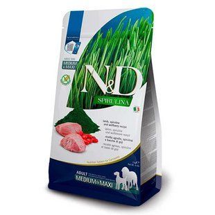 Farmina (Фарміна) N&D Spirulina Lamb Adult Medium&Maxi Dog - Беззерновий сухий корм з ягням та спіруліною для дорослих собак середніх і великих порід, 2 кг