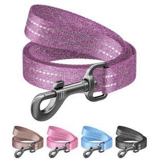 Collar (Коллар) WAUDOG Re-cotton - Поводок светоотражающий для собак из восстановленного хлопка 1,5х300 см Серый