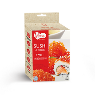 Ласощі для собак від 3-х місяців Mavsy (Мавсі) Freeze dried SUSHI WITH RED CAVIAR суші лосося з червоною ікрою, 50 г