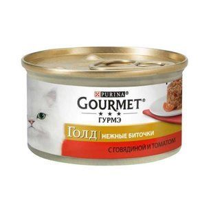 Gourmet (Гурме) Gold - Консервований корм "Ніжні биточки" з яловичиною і томатами для котів 85 г