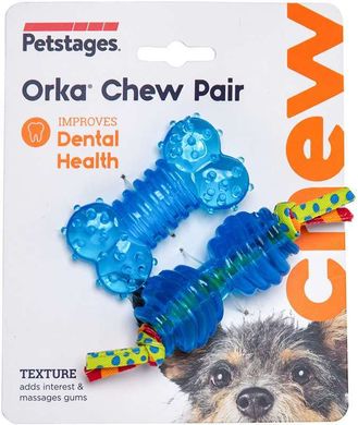 Petstages (Петстейджес) Orka Chew Pair – Набор игрушек для собак, мини косточка и гантель Комплект