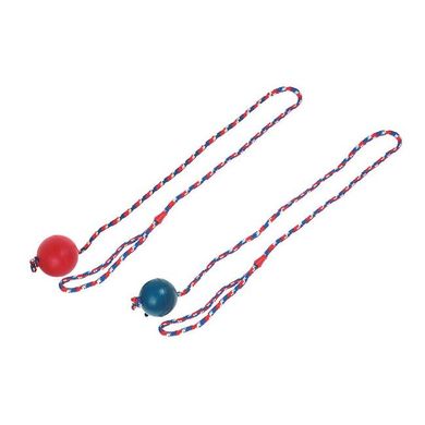 Игрушка для собак мяч из литой резины на веревке - S