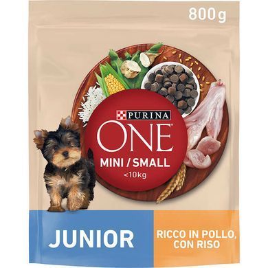 Purina ONE (Пуріна Ван) Mini Junior &ndash; Сухий корм з куркою та рисом для цуценят малих порід, 800 г