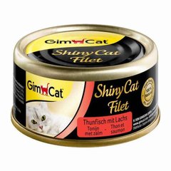 GimСаt (ДжимКэт) ShinyCat Filet - Консервированный корм с филе тунца и лосося для котов 70 г