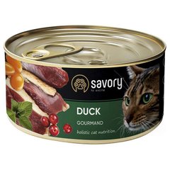 Savory (Сейворі) Cat Gourmand Duck - Вологий корм з м'яса качки для дорослих котів гурманів 100 г