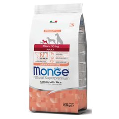 Monge (Монж) Monoprotein Mini Adult Salmon with Rice - Сухой монопротеиновый корм с лососем и рисом для взрослых собак маленьких пород 800 г