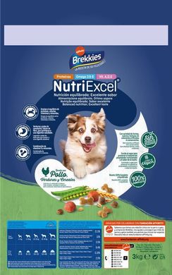 Brekkies (Брекіс) Dog Chicken - Сухий корм з куркою для дорослих собак всіх порід 3 кг