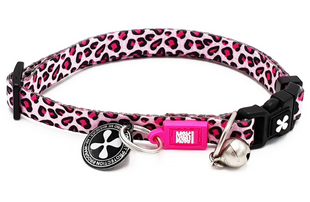 Max&Molly (Макс энд Молли) Smart ID Collar Leopard Pink - Ошейник для кошек с леопардовым принтом, 1 - размер