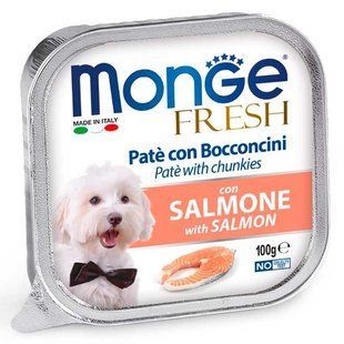 Monge (Монж) Dog Fresh - Нежный паштет с лососем для собак, 32x100 г (box)