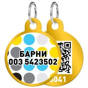 Адресник WAUDOG Smart ID , "Мозаика" - Золотистый, Без