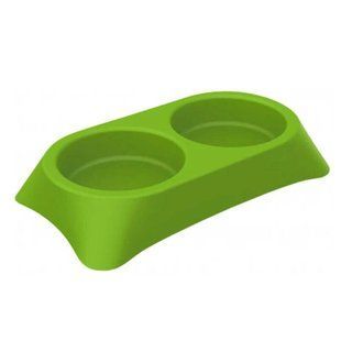 Petmax (Петмакс) Bowl Stella Double &ndash; Миска підвійна пластикова для котів та собак 2х300 мл Салатовий