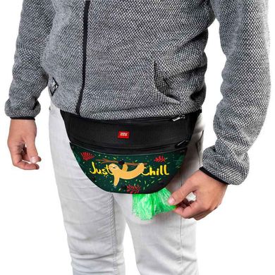 Collar (Коллар) WAUDOG Family - Поясная сумка-бананка для корма и аксессуаров с рисунком "Ленивец" 33х10х17 см