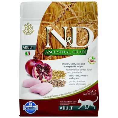 Farmina (Фармина) N&D Low Grain Cat Chicken & Pomegranate Adult - Низкозерновой сухой корм с курицей и гранатом для взрослых котов, 1,5 кг + Gift!