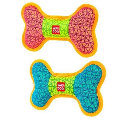 Collar (Коллар) WAUDOG Fun - Іграшка Кістка з пищалкою для собак, Рожевий, 20х12 см