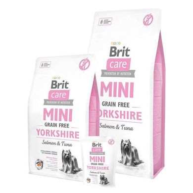 Brit Care (Брит Кеа) Mini Grain Free Yorkshire - Сухой беззерновой корм с лососем и тунцом для собак породы йоркширский терьер 400 г